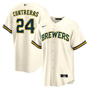 Men's Milwaukee Brewers William Contreras Nike Cream Home Replica Jersey