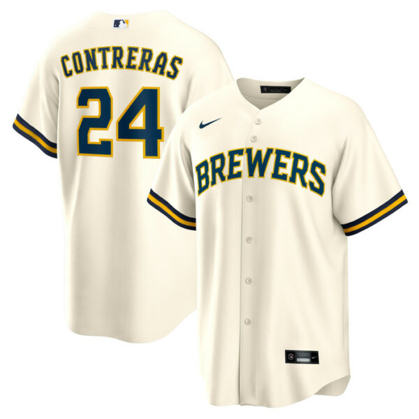 Men's Milwaukee Brewers William Contreras Nike Cream Home Replica Jersey