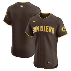 Men's San Diego Padres Nike Brown Road Vapor Premier Elite Patch Jersey
