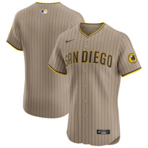Men's San Diego Padres Nike Sand Alternate Vapor Premier Elite Patch Jersey