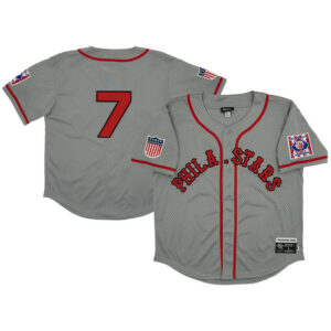 Men's Philadelphia Stars #7 Rings & Crwns Gray Mesh Button-Down Replica Jersey