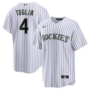 Men's Colorado Rockies Michael Toglia Nike White Home Replica Jersey