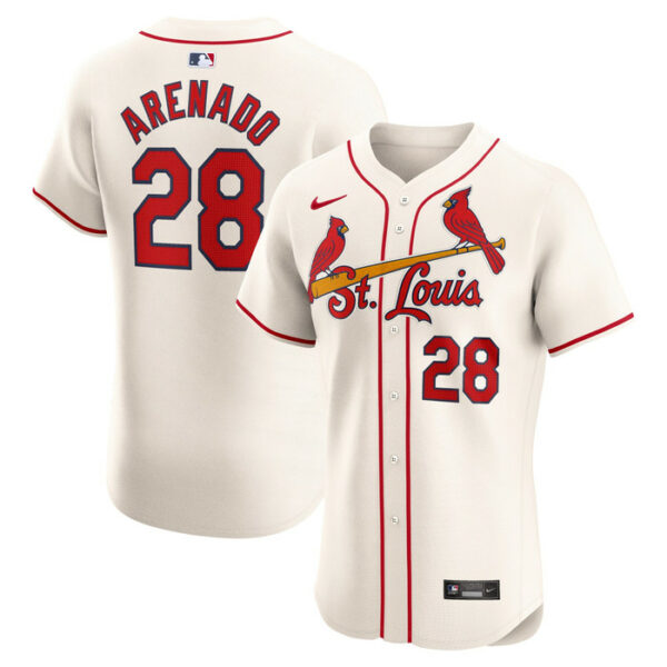 Men's St. Louis Cardinals Nolan Arenado Nike Cream Alternate Elite Player Jersey