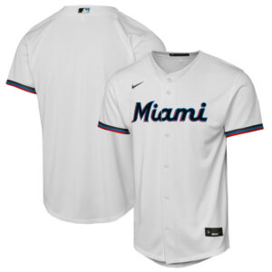 Youth Miami Marlins Nike White Home Replica 2.0 Jersey