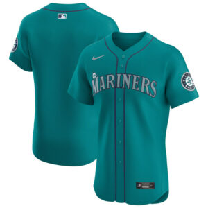 Men's Seattle Mariners Nike Aqua Alternate Vapor Premier Elite Patch Jersey