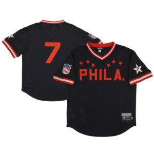 Men's Philadelphia Stars #7 Rings & Crwns Black Mesh Replica V-Neck Jersey