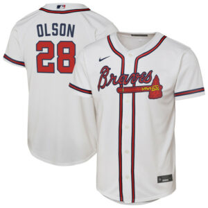 Youth Atlanta Braves Matt Olson Nike White Home Replica Player Jersey