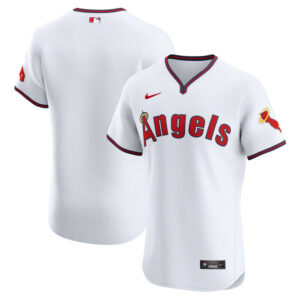 Men's Los Angeles Angels Nike White Alternate Vapor Premier Elite Patch Jersey