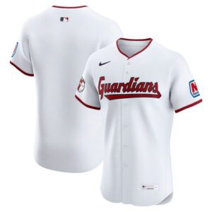 Men's Cleveland Guardians Nike White Home Elite Jersey