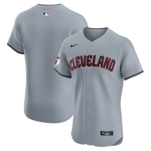 Men's Cleveland Guardians Nike Gray Alternate Vapor Premier Elite Patch Jersey