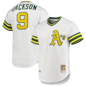 Men's Athletics Reggie Jackson Mitchell & Ness White 1972 Cooperstown Collection Jersey