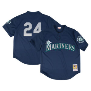 Men's Seattle Mariners Profile Navy Big & Tall Cooperstown Collection Mesh Batting Practice Jersey