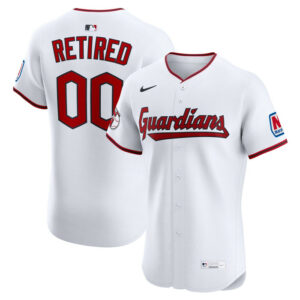 Men's Cleveland Guardians Nike White Home Elite Sponsor Patch Pick-A-Player Retired Roster Jersey