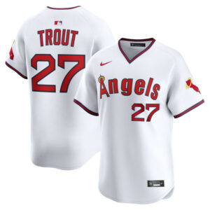 Men's Los Angeles Angels Mike Trout Nike White Alternate Limited Jersey
