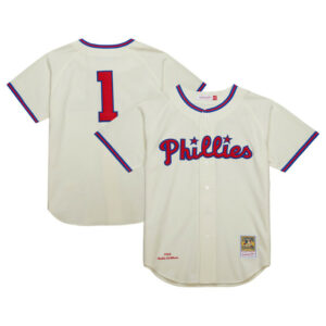 Men's Philadelphia Phillies Richie Ashburn Mitchell & Ness Cream Cooperstown Collection 1948 Jersey