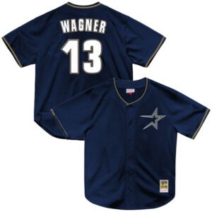 Men's Houston Astros Billy Wagner Mitchell & Ness Navy Batting Practice Jersey