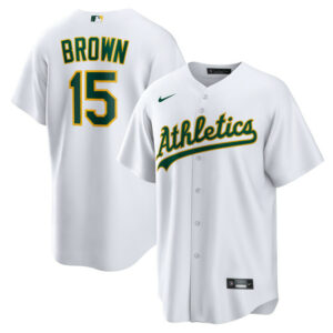 Men's Athletics Seth Brown Nike White Home Replica Jersey