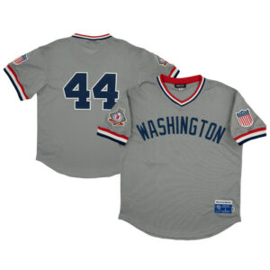 Men's Washington Black Senators #44 Rings & Crwns Gray Mesh Replica V-Neck Jersey