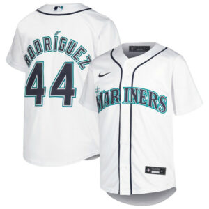 Youth Seattle Mariners Julio Rodriguez Nike White Home Replica Player Jersey
