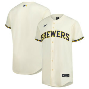 Men's Milwaukee Brewers Nike Cream Home Elite Jersey
