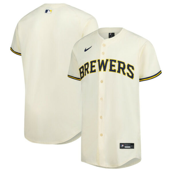 Men's Milwaukee Brewers Nike Cream Home Elite Jersey