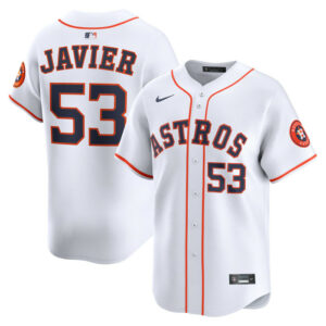 Men's Houston Astros Cristian Javier Nike White Home Limited Player Jersey