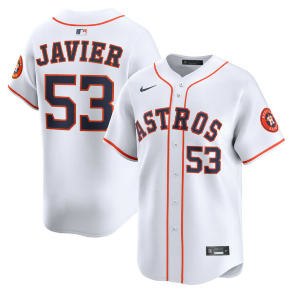 Men's Houston Astros Cristian Javier Nike White Home Limited Player Jersey