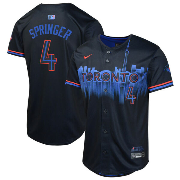 Youth Toronto Blue Jays George Springer Nike Navy 2024 City Connect Limited Player Jersey