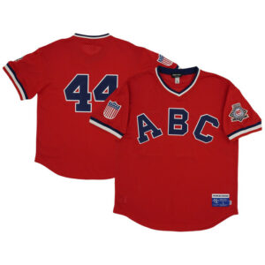 Youth Atlanta Black Crackers #44 Red Mesh Replica V-Neck Jersey