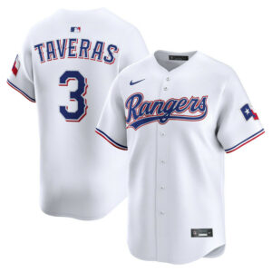 Men's Texas Rangers Leody Taveras Nike White Home Limited Player Jersey
