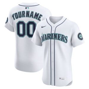 Men's Seattle Mariners Nike White Home Elite Custom Jersey