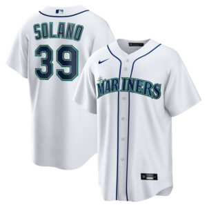 Men's Seattle Mariners Donovan Solano Nike White Home Replica Jersey