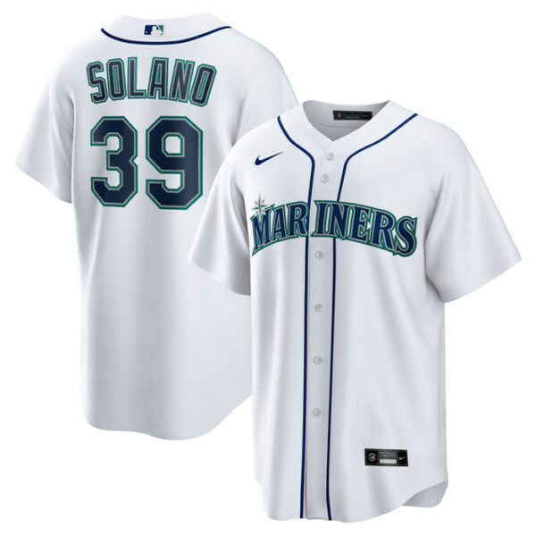 Men's Seattle Mariners Donovan Solano Nike White Home Replica Jersey