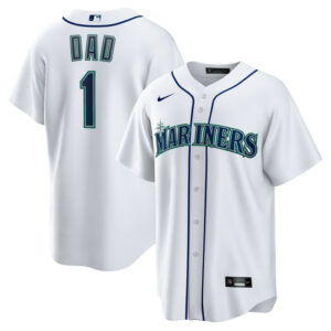 Men's Seattle Mariners Nike White #1 Dad Home Replica Jersey