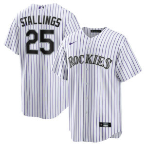 Men's Colorado Rockies Jacob Stallings Nike White Home Replica Jersey