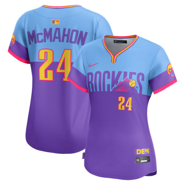 Women's Colorado Rockies Ryan McMahon Nike Purple/Light Blue 2025 City Connect Limited Player Jersey