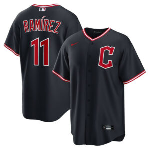 Men's Cleveland Guardians Jose Ramirez Nike Navy Alternate 2.0 Replica Jersey