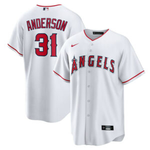Men's Los Angeles Angels Tyler Anderson Nike White Home Replica Jersey