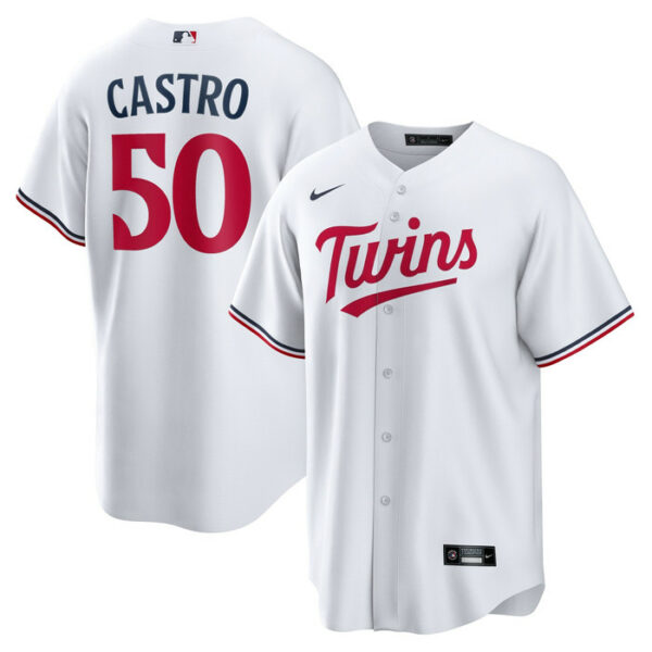Men's Minnesota Twins Willi Castro Nike White Home Replica Jersey