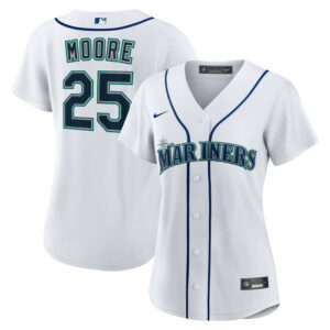 Women's Seattle Mariners Dylan Moore Nike White Home Replica Jersey