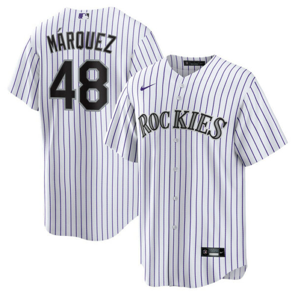 Men's Colorado Rockies German Marquez Nike White Home Replica Player Jersey