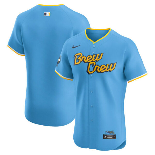 Men's Milwaukee Brewers Nike Powder Blue City Connect Elite Jersey
