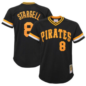 Youth Pittsburgh Pirates Willie Stargell Mitchell & Ness Black Cooperstown Collectionï¿½Mesh Batting Practice Jersey