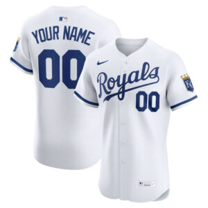 Men's Kansas City Royals Nike White Home Elite Custom Jersey