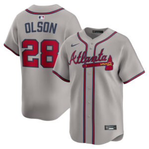 Men's Atlanta Braves Matt Olson Nike Gray Road Limited Player Jersey