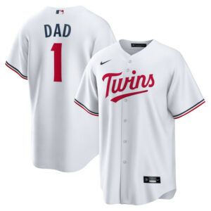 Men's Minnesota Twins Nike White #1 Dad Home Replica Jersey
