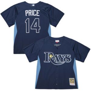 Men's Tampa Bay Rays David Price Mitchell & Ness Blue Batting Practice Jersey