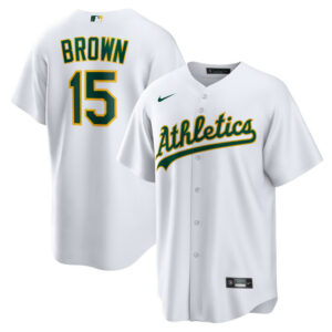 Men's Athletics Seth Brown Nike White Home Replica Jersey