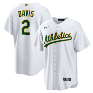 Men's Athletics Khris Davis Nike White Home Replica Player Name Jersey
