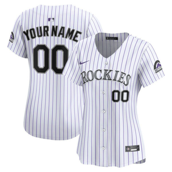 Women's Colorado Rockies Nike White Home Limited Custom Jersey